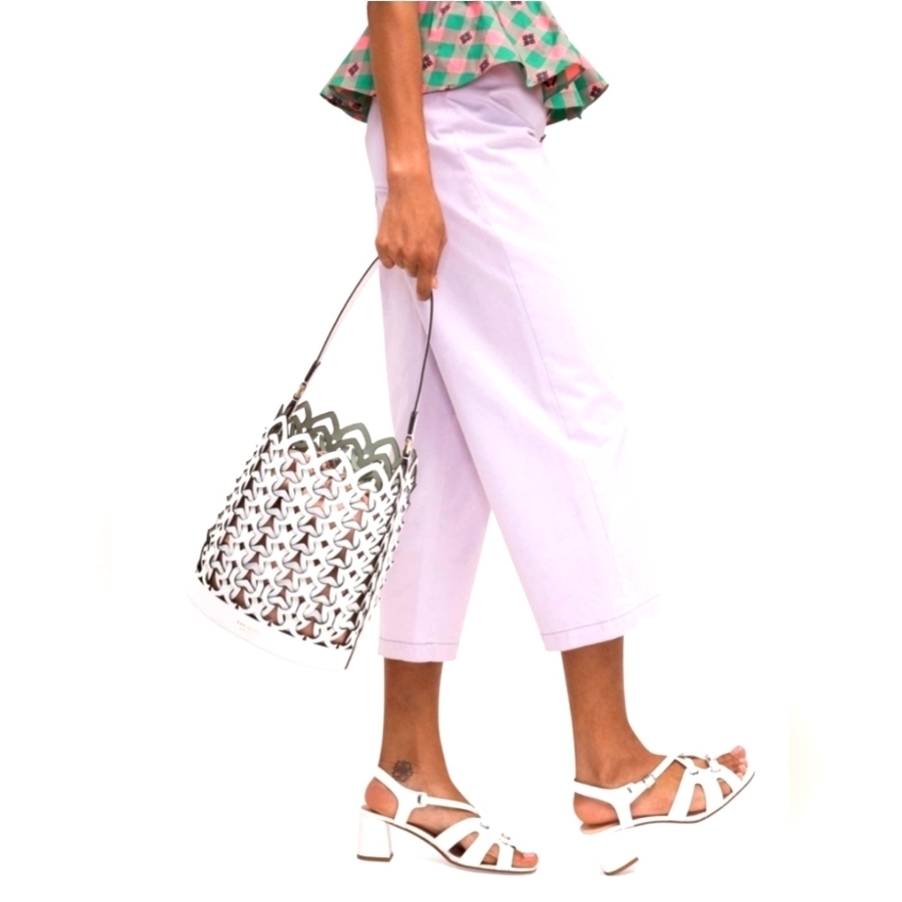 HTF Kate Spade New York Bag Doris White Bucket Shoulder Hand Vacation Beach Purs